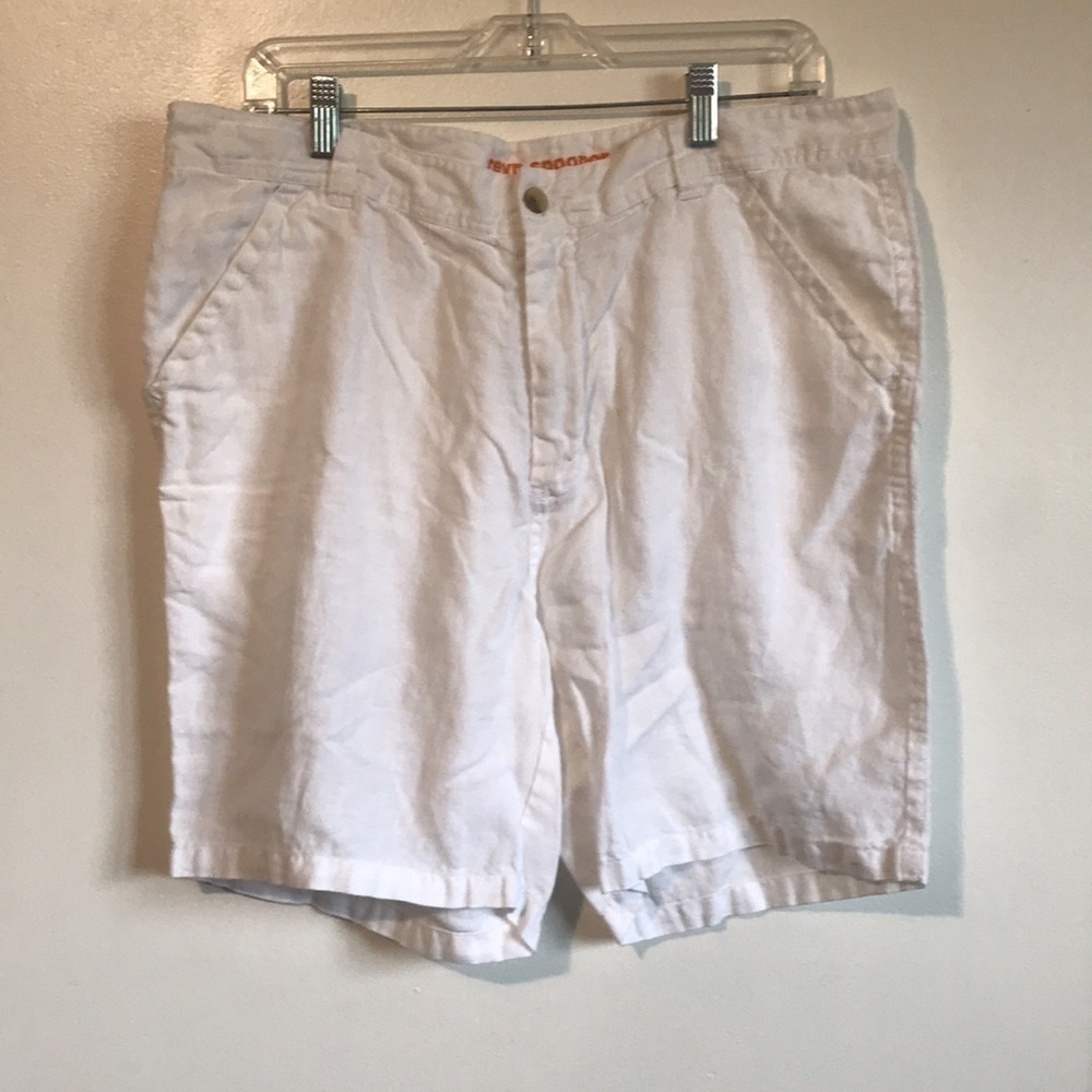 REYN Spooner White linen flat front Chino shorts size 36
